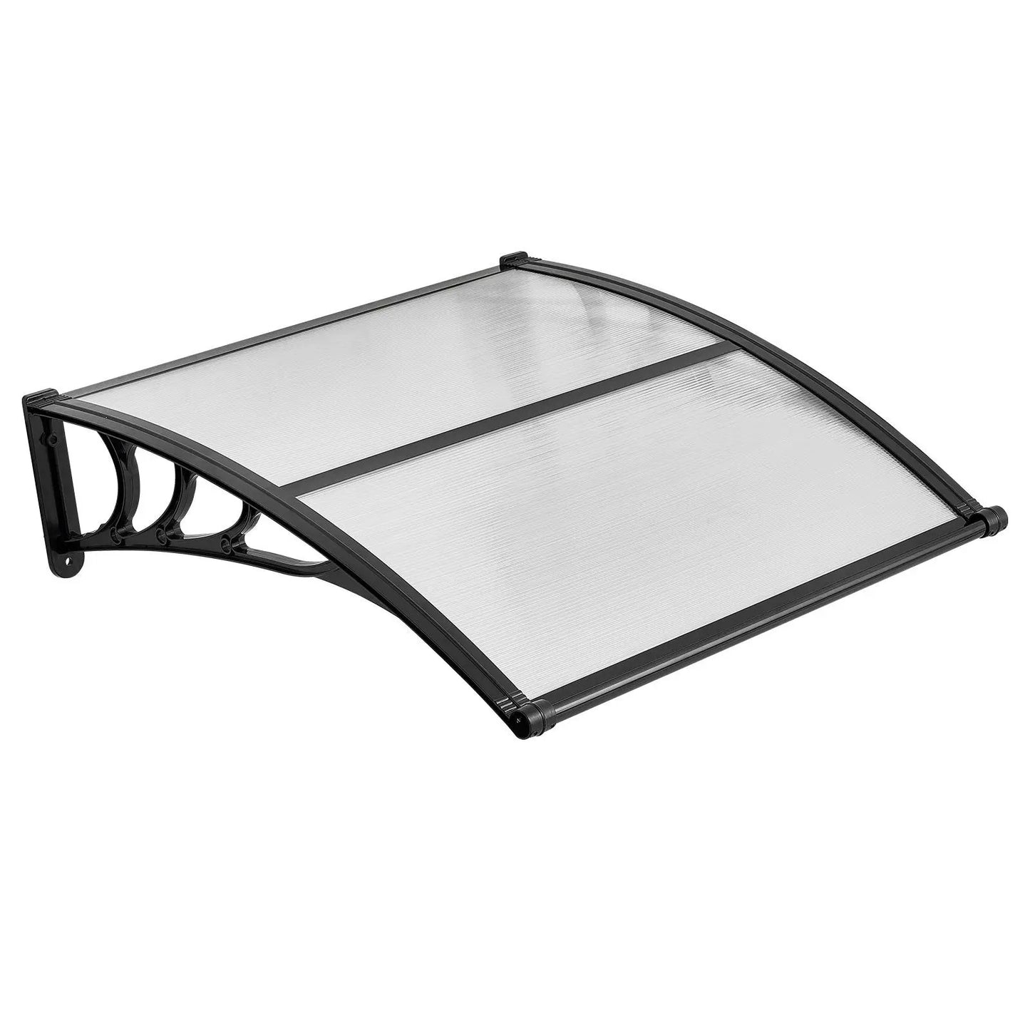 【SummerFinds】VEVOR Outdoor Entryway Awning, Clear Polycarbonate Overhang Canopy for Front Doors & Windows, Built-in Drainage System & Sturdy ABS Mounting Brackets, All-Weather Shield Against Sunlight, Rain and Snow, Ideal for Porch & Patio Installation